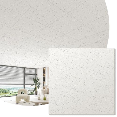 Image of Art3d 2x2 Ft Printed Stucco Decorative Drop Ceiling Tiles, 12-Pack White