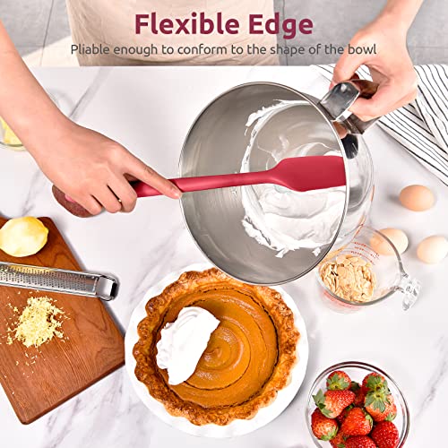 Image of U-Taste 14in Extra Large Silicone Spatula, 600F Heat Proof Scraper, Red
