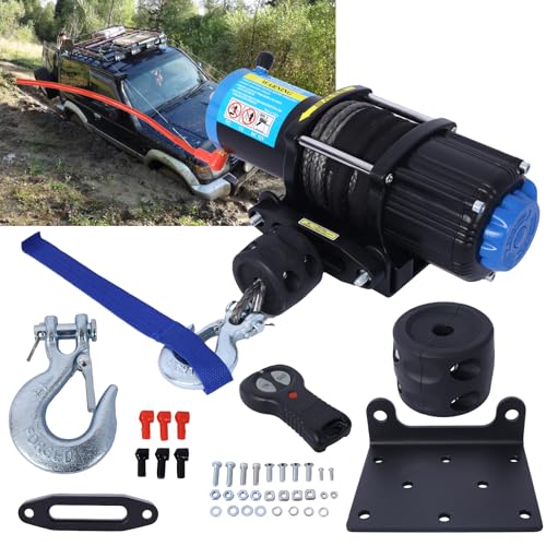 Winche eléctrico 12V 4500lb para ATV/UTV resistente al agua miniatura 1