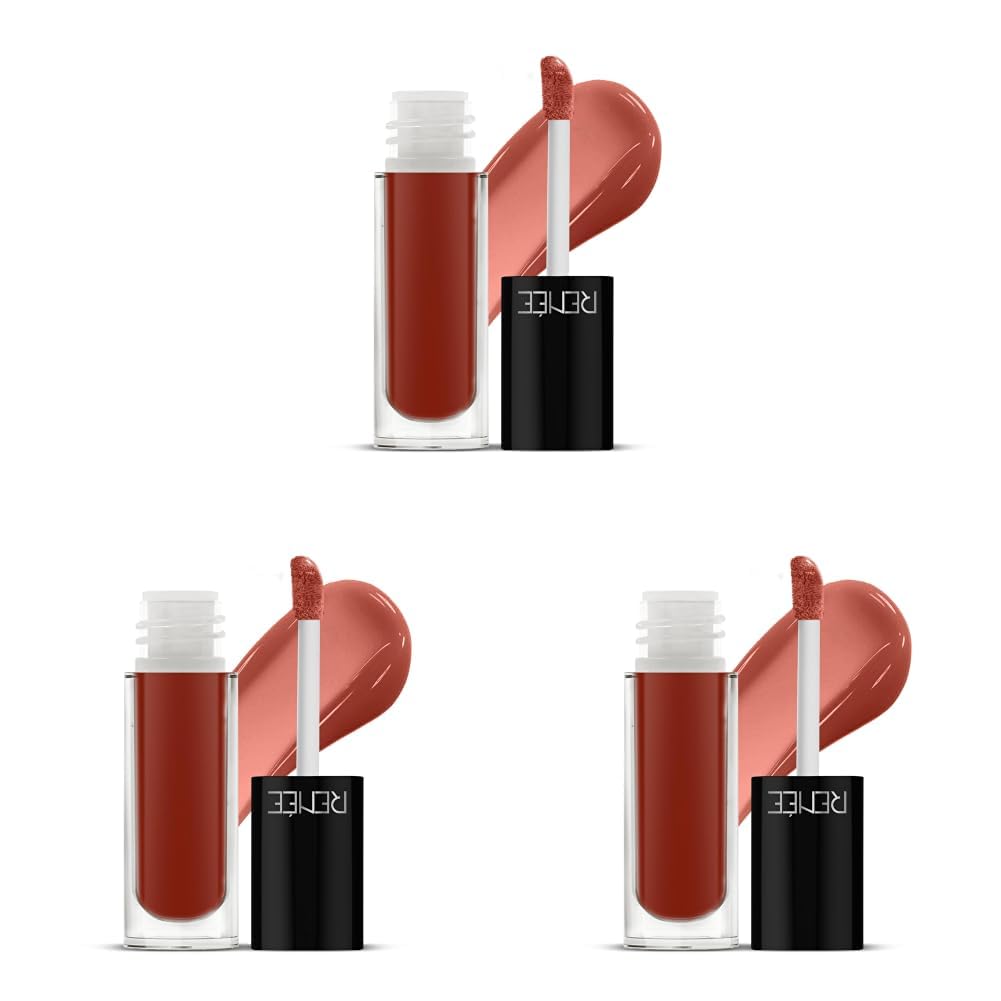 RENEE Hot Lips - Nude Lip Gloss | High-Glossy Shine | Enriched with Vitamin E | Lightweight | Non Sticky | Hydrating Formula | 4.5ml (Pack of 3)-picture-14