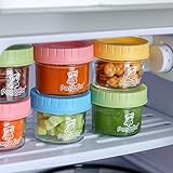 PandaEar (12 Pack Glass Baby Food Storage Jars | 4 oz Reusable Small Containers Freezer Storage with Airtight Lids Leak Proof | Microwave & Dishwasher Safe | Infants Kids Babies - Image 6