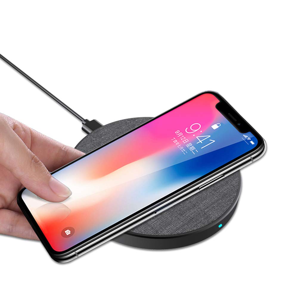 Caricatore Wireless Rapida Adattatore QC 3.0, Ricarica Wireless Veloce Qi Quick Charge 3.0 da 7,5W per iPhone XS Max XR X 8 Plus, 10W per Samsung Galaxy S9 S8 S7 Note 9/8, Black