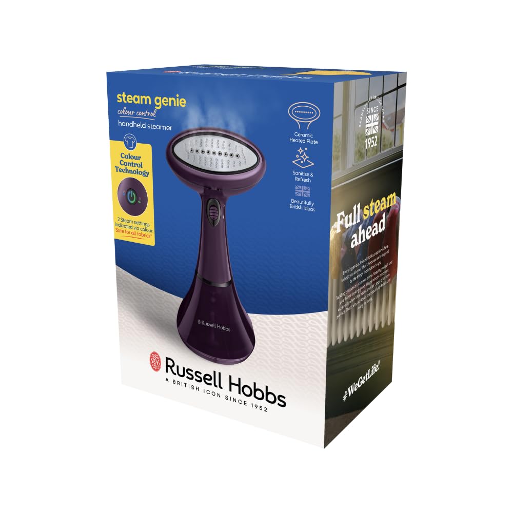 Russell Hobbs Défroisseur vapeur (Compact, léger, puissant) Fer à repasser portable (Pour maison, voyage,bureau, réglage de vapeur pour tissus délicats et tissus d'ameublement, 1800W,rapide) 27410-56