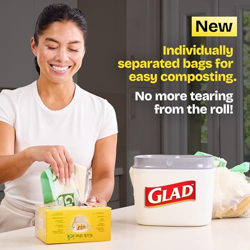 Glad Certified Compostable Drawstring Bags - Small 10 Litres - Drawstring, 80 Compost Trash Bags - Unscented by Glad - Image 4