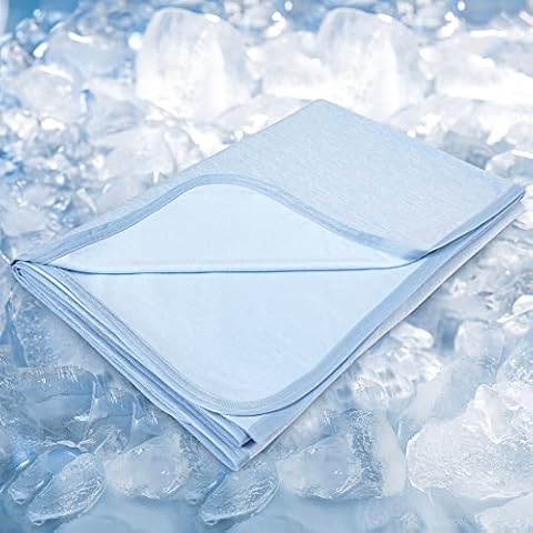 TILLYOU Cooling Blanket for Hot Sleepers Q-Max 0.4, King Size 90"x108" Cooling Bed Blanket, Double Sided Japanese Arc-Chill Fiber & Breathable Soft Jersey Blanket for Couch Sofa (King, Blue) Cover