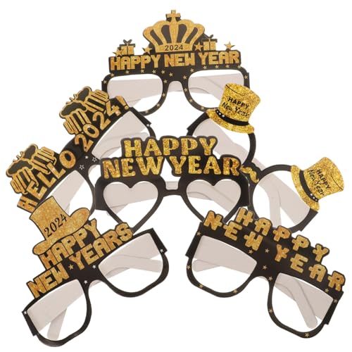 OKUMEYR 6pcs 2024 New Year's Party Glasses Fun Comfortable Eyewear for Adult Teenage Decorations