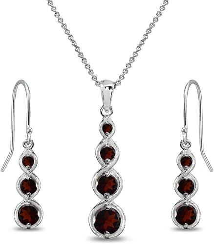 Conjuntos de joyas para mujer, conjuntos de collar y aretes para mujer, joyas de piedra natal, gema sintética auténtica, juego de viaje infinito,