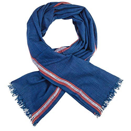 LINDENMANN Herren Schal / 55% Baumwolle, 45% Viscose Herrenschal, blau Cover