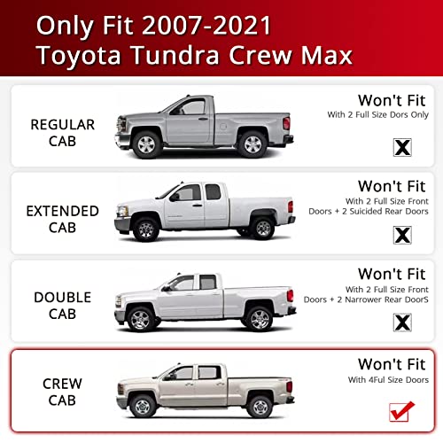 Estribos laterales para Toyota Tundra 2007-2021 negro miniatura 5
