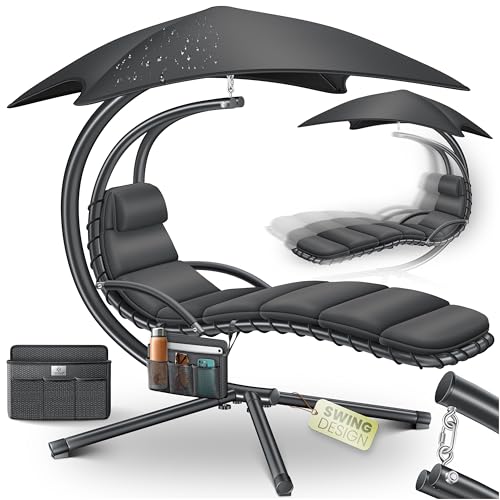 KESSER® Chaise Longue Flottante avec Parasol | Suspendue | de Relaxation | à Bascule | Hamac | Poids Maximal de 120 kg