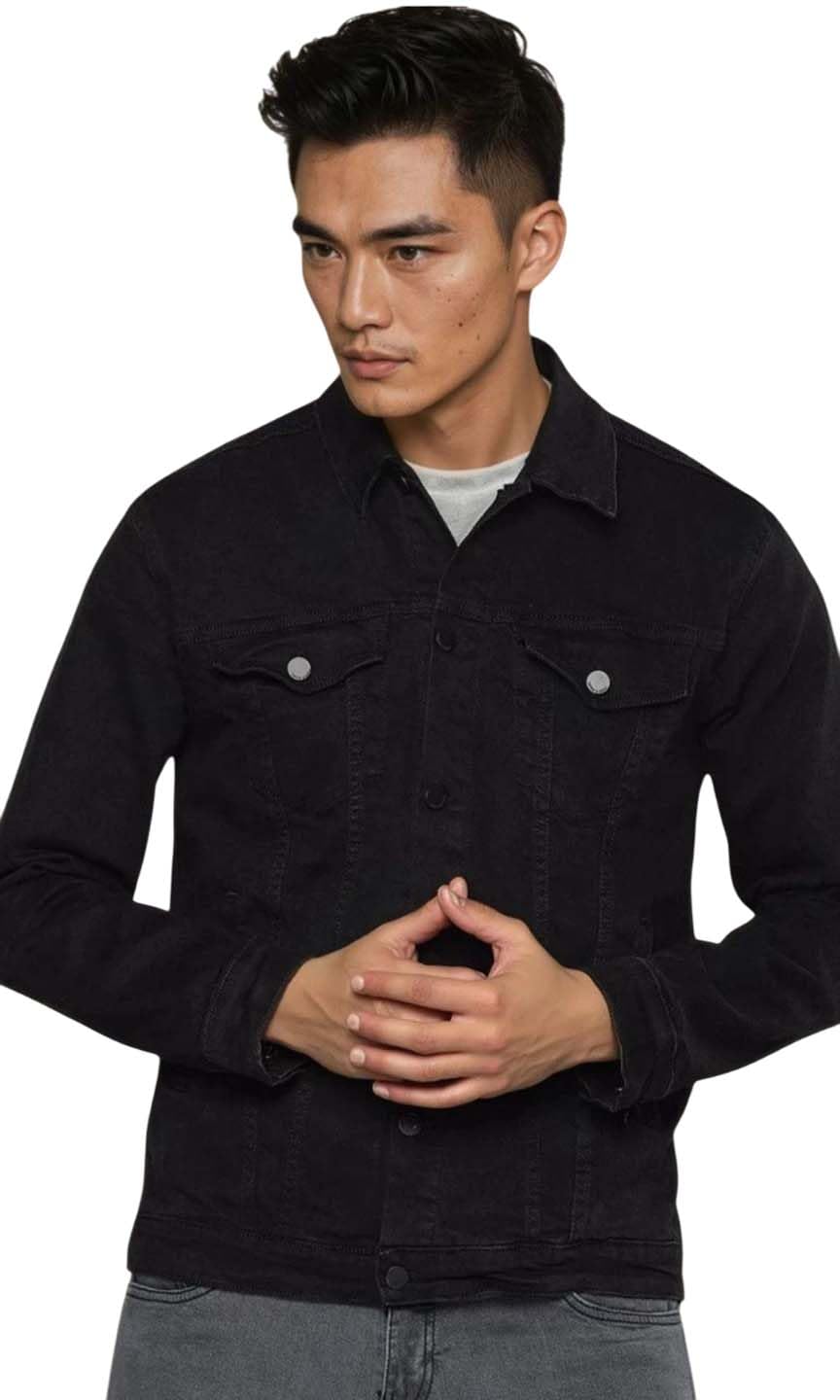 kotty Men's Slim Fit Denim Jacket for Trendy Looks, Bike Rides, and Smart-Casual Dressing-picture-13