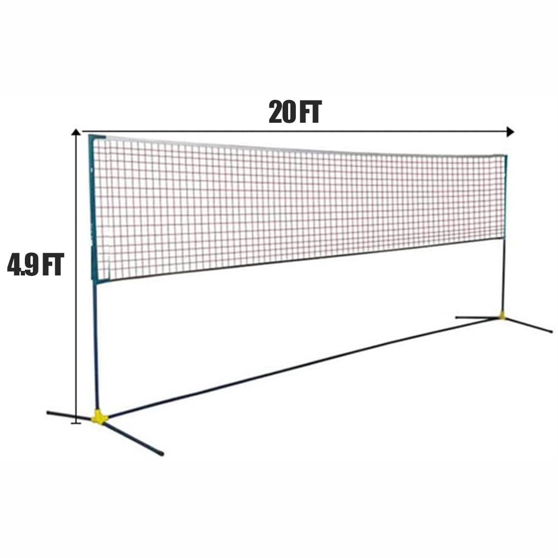 Set di reti da badminton professionali Rete combinata multi-sport portatile, reti da pallavolo pieghevoli di facile installazione Rete da tennis regolabile in altezza, per la spiaggia all'aperto nel