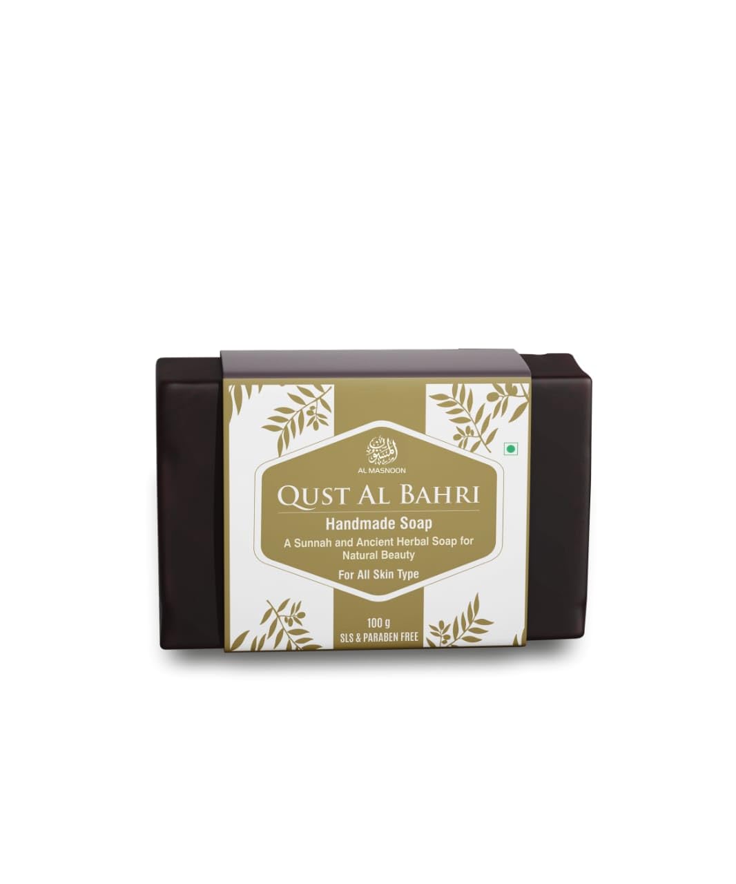 Al Masnoon Qust Al Bahri Handmade Soap for All Skin Types, 100g (Pack of 1) - Natural Soap with Qust Al Bahri for Gentle Cleansing and Skin Care