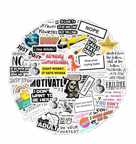 Image of 100Pcs Snarky Stickers, Sarcastic Stickers - Demotivational Decals for Water Bottle and Laptop - Unmotivational Decals, Gifts for Women & Men