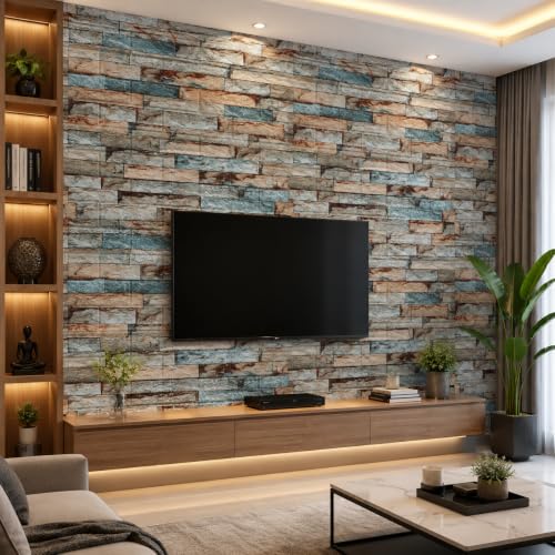 Image of Barebeauty 3D Wall Panel Wallpaper, Self Adhesive PE Foam Brick Sticker, Waterproof Peel & Stick Wall Covering for Home, Bedroom & Living Room Decor, 70 x 77 cm (Pack of 40, 232 Sq. Ft. Approx)