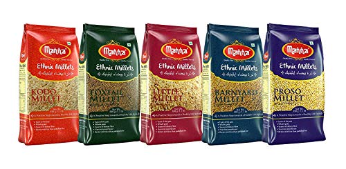 Manna Millets 2.5Kg Whole Grains, Combo Pack of 5, Foxtail, Kodo, Little, Barnyard, Proso, Certified Low GI, Unpolished Natural Grains 500g (Pack of 5) thumbnail 11