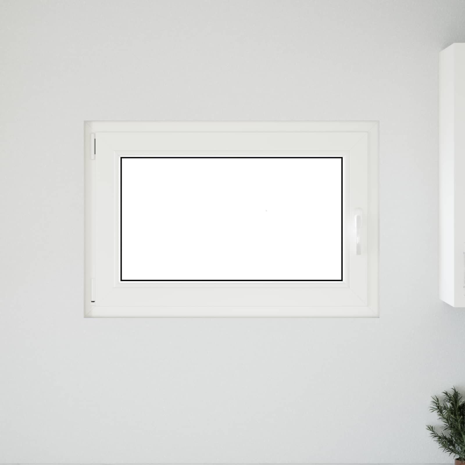 Risor - Finestra per cantina, 90 x 50 cm, in PVC e vetro bianco, inclinabile e girevole, con protezione termica, isolamento acustico, vetro isolante, telaio in plastica, ideale per nuove