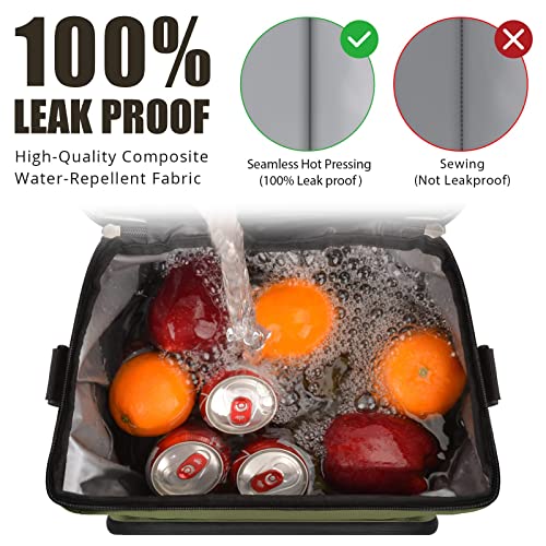 Extremus Big Timber Insulated Lunch Bag, 30 Can (20L) Capacity, 9 Pockets Large Tactical Lunch Box, Leakproof Easy Clean 6~12Hours Hot And Cold Cooler Bag For Office Work Picnic Beach #TOP3