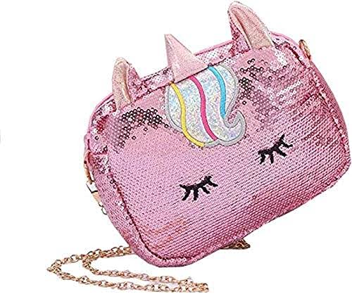Samvardhan Girls Unicorn Sling Stylish Bags for Girls Polyurethane Glitter Sequin Long Holographic Zipper Coin Unicorn Sling Bag Wallet Clutch