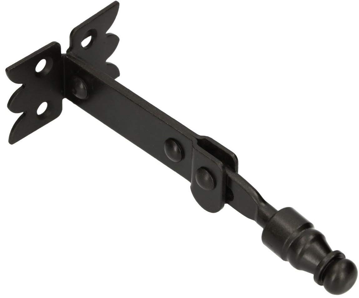 KOTARBAU® Retenedor para contraventanas, Negro 68 mm, Retenedor Decorativo, Tope para contraventanas, Herrajes para contraventanas, Anclaje de Seguridad, Soporte para Sujetar contraventanas, Gancho