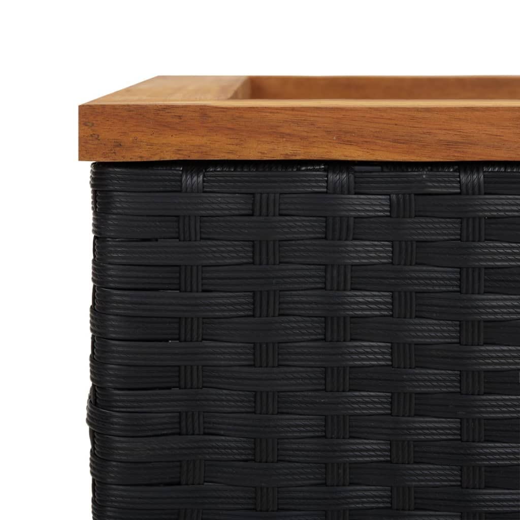 vidaXL Jardinière Noir 40x40x80 cm résine tressée, lit surélevé, bac à Fleurs, Support de jardinière, Pot de Jardin, Pot de Fleurs, Support de Plantes