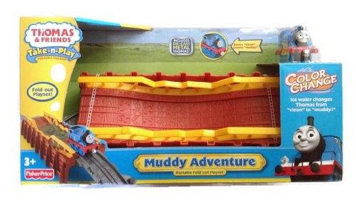Thomas & Friends Take-N-Play Muddy Adventure Portable Fold-out Playset Bridge with Color Change Metal Thomas!