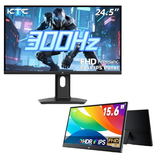 Image of KTC 24.5 Inch 300Hz Gaming Monitor FHD & Portable Monitor 15.6 Inch