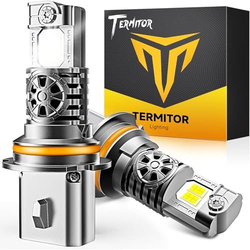 Termitor 2026 Latest 9007/HB5 Light Bulbs, 50,000LM 1000% Brightness, 70K+ Hours Lifespan, No Adapter Required, 6500K Cool White, 1:1 Halogen Bulb Size, Plug N Play, Pack of 2