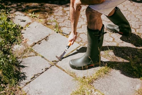 Fiskars Kleiner Fugenkratzer zum Entfernen von Unkraut und Moos, Länge: 33,8 cm, Schwarz/Orange, Hochwertiger Stahl/Glasfaserverstärkter Kunststoff, Xact, 1027045