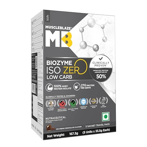 MuscleBlaze Biozyme Iso-Zero, Low Carb Whey Protein Isolate Powde...