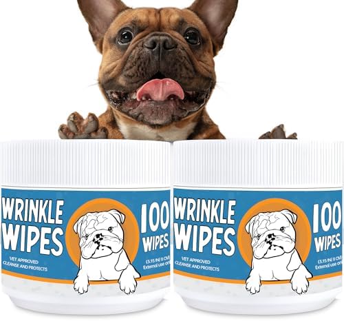 Wrinkle Wipes for Dogs - Soothe & Deodorize with Honeysuckle & Gr...