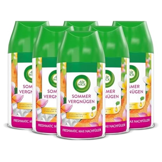 Air Wick Freshmatic Max Désodorisant automatique - Recharge - Le plaisir estival - Fleurs blanches - Melon - Vanille - Lot de 6