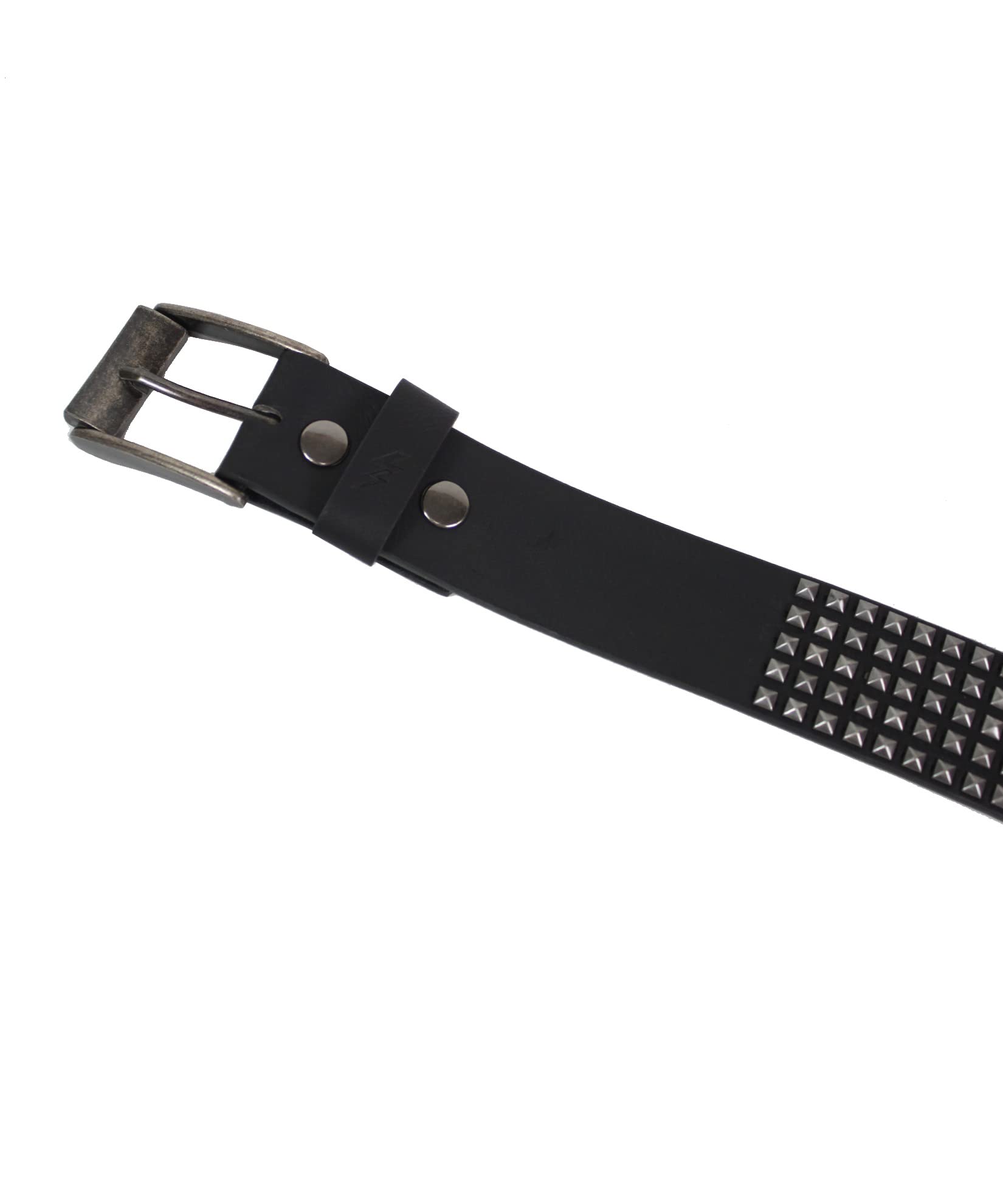 Lowlife Shrink Leather Belt in Black Pewter