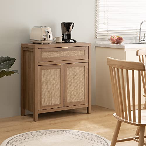 Sicotas SCEWA20004OA Sideboard Buffet Cabinet Set Of 2, Rattan Credenza Storage Cabinet thumb #3