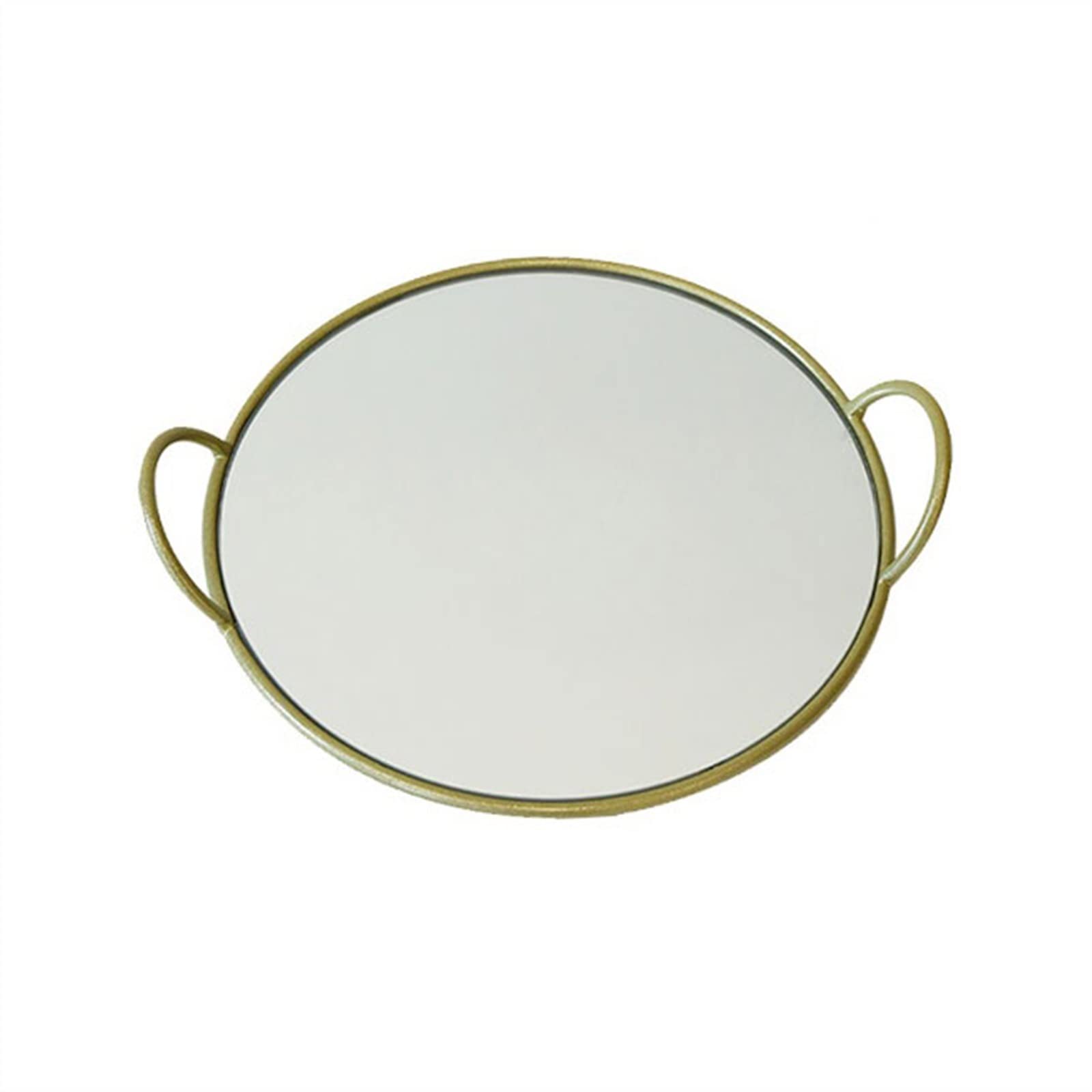 Bandeja para Servir - Bandeja de Espejo Creativa, Bandeja de Almacenamiento de Doble asa, Bandeja de Almacenamiento de Escritorio, Bandeja de Vidrio de Entrada Bandejas para Servir Decorativas(A)