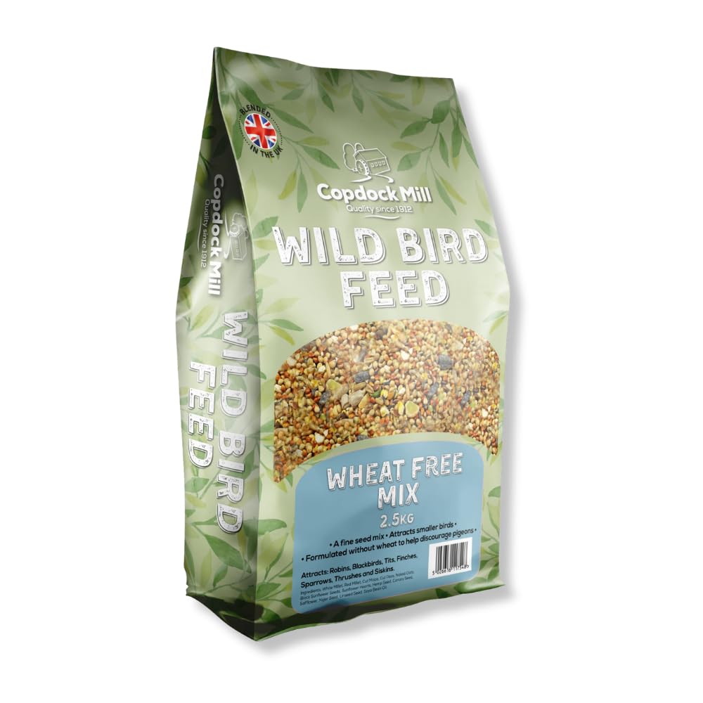 Copdock Mill Wheat Free Wild Bird Seed 2.5kg – Deters Pigeons – All Year-Round Bird Food – Bird Seed for Small Garden Birds – 100% Natural