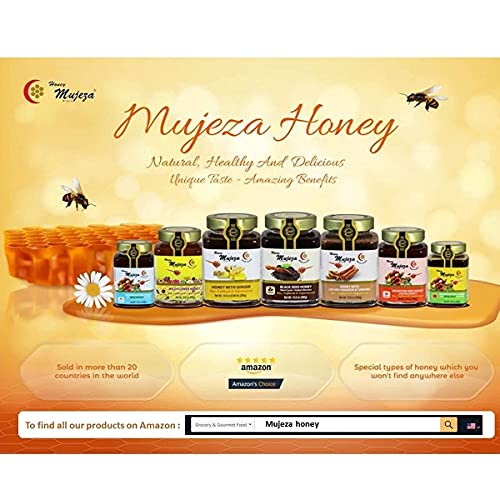 Mujeza Black Seed Honey - (Black Cumin - Nigella Seeds) - Not Mixed With Oil Or Powder - Gluten Free - Non Gmo - Organic Honey - Immune Booster - 100% Natural Raw Honey 250G / 8.8Oz عسل حبة البركة #TOP5