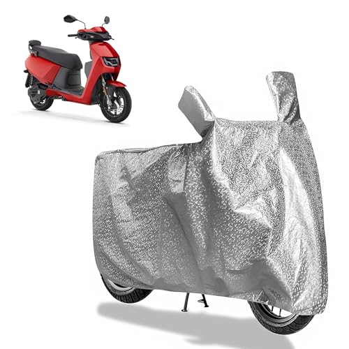 Image of Sulfar Bike Cover for Hero Vida VX2 / V1 Pro (EV) (Electric Scooter) | Waterproof, Dustproof & UV Protected | All Weather Two Wheeler Cover (Silver) New 2026 Variants