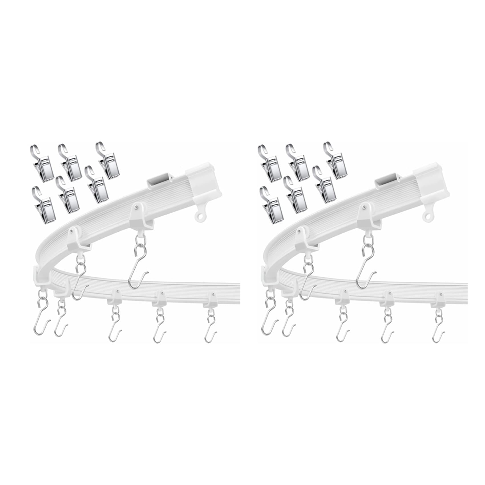 Jnchdghwa 2X Flexible Bendable Ceiling Curtain Track, Ceiling Mount for Curtain Rail, Room Divider Ceiling Track 9.8FT