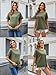 Ecavus Women's Maternity T-Shirt Oversized Short Sleeve Loose Fit Cotton Blend Pregnancy Top Casual Wear Army Green