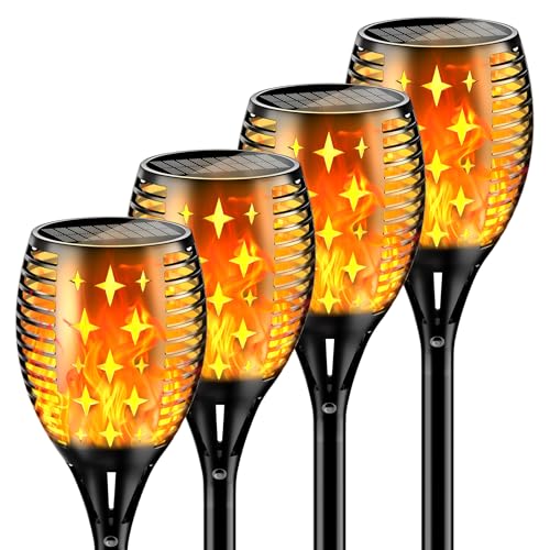 Image of YoungPower Solar Outdoor Torch Lights Flicking Flame,Outdoor 43" Large Landscape Lighting Outdoor Path Lights Waterproof Flame for Garden Yard Patio, 4 Pack