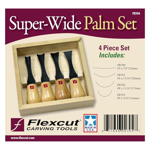 image for Flexcut 4-pc Super-Wide Format Palm Set, Includes #3 x7/8 inch, #6 x 1
