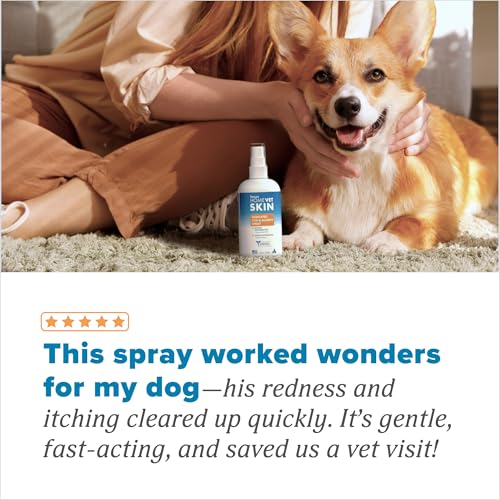 Image of TropiClean HomeVet Allergy & Itch Spray, Hot Spot Spray for Dogs, 8oz