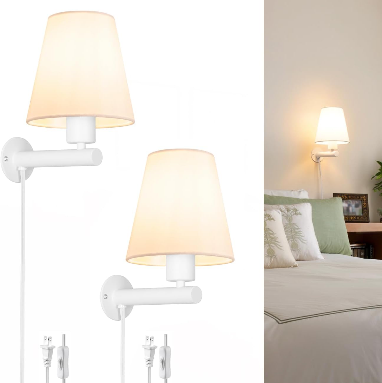 Plug-In Wall Sconce Set