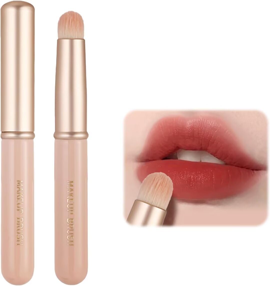 Lip Blending Brush with Lid, 2 pcs Lip Smudge Brush, Portable Lip Brush for Lipstick