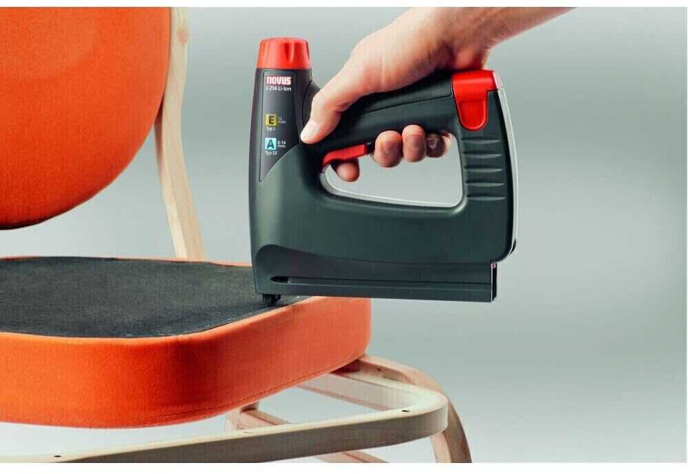 Image secondaire de Novus Agrafeuse professionnelle à batterie J-214 avec boîtier - Agrafeuse & cloueuse électrique sans fil 3,4 V - Agrafeuse avec