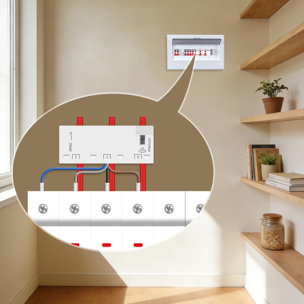 Zigbee Compteur d'énergie intelligent 3.0 triphasé 63 A, transmission de données en temps réel en HA, moniteur de puissance bidirectionnel de haute précision ± 1 %, compatible avec Homey et Home