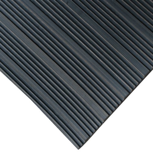 Rubber-Cal 03_167_W_CO_15 Composite Rib Corrugated Rubber Floor Mats, 1/8\" Thick x 3\' x 15\' Roll, Black - Thumbnail 2