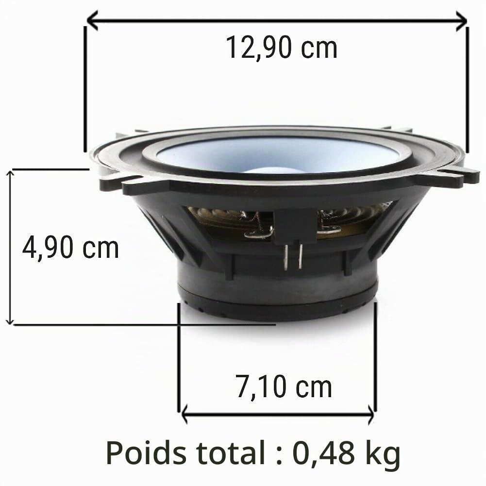 1 kit système 2 Voies Alpine SXE-13CS 5,25" 13,00 cm 130 mm de diamètre 40 Watt rms 250 Watt Max 2 woofers 2 tweeters 4 ohm, la Paire