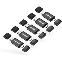 GIGASTONE 64GB Dual USB stick 5-Pack, USB 3.2 Gen 1, 2-in-1 USB Type-A & Type-C, Speed Up to 100MB/s, Head Cap Design, Plug & Play for Smartphone/PC/Mac/TV/Car Audio, USB 2.0/3.0/3.1 Compatible